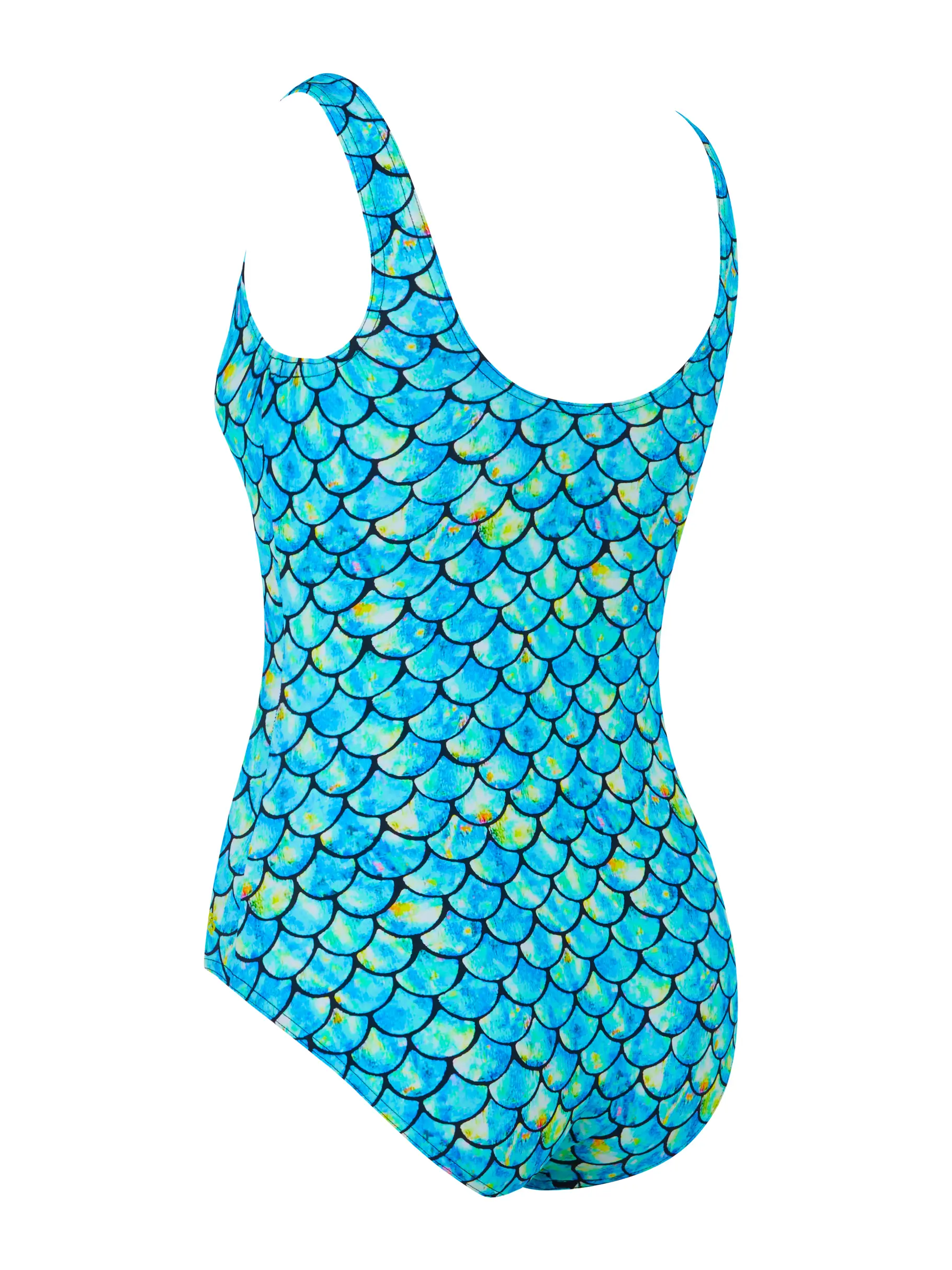 Sale,Clearance, view full size image of Front view of Product detail - Womens Sirene Silver Lined Scoopback Swimsuit SRNE