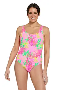 Display front view 1 of Product detail - Womens Undersea Magic Silver Lined Scoopback Swimsuit UNPK