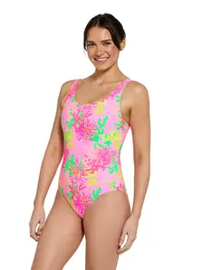 Display front view 4 of Product detail - Womens Undersea Magic Silver Lined Scoopback Swimsuit UNPK
