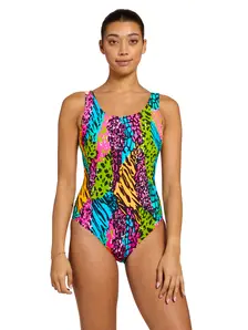 Display front view 1 of Product detail - Womens Wild Mix Scoopback Swimsuit WIMI