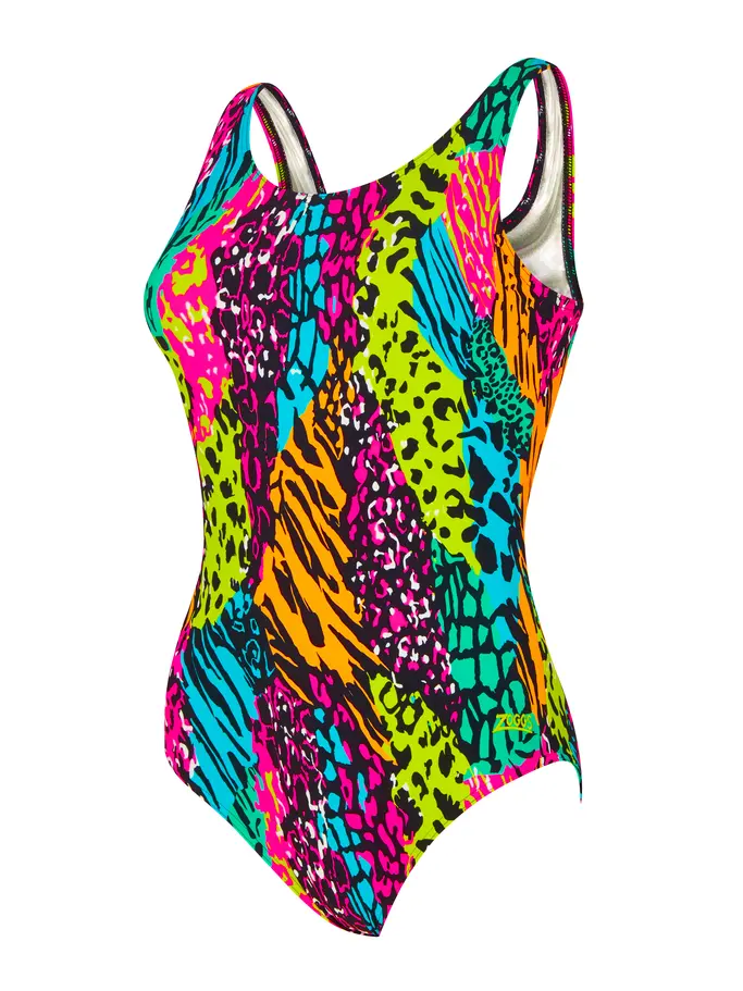 New, view full size image of Front view of Product detail - Womens Wild Mix Scoopback Swimsuit WIMI