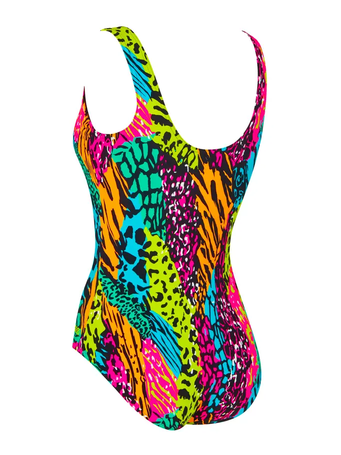 New, view full size image of Front view of Product detail - Womens Wild Mix Scoopback Swimsuit WIMI