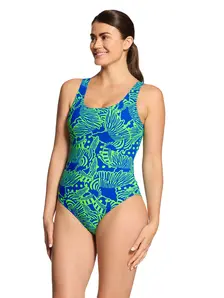 Display front view 4 of Product detail - Womens Wings Navy Silver Lined Scoopback Swimsuit WINV