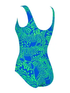 Display front view 6 of Product detail - Womens Wings Navy Silver Lined Scoopback Swimsuit WINV