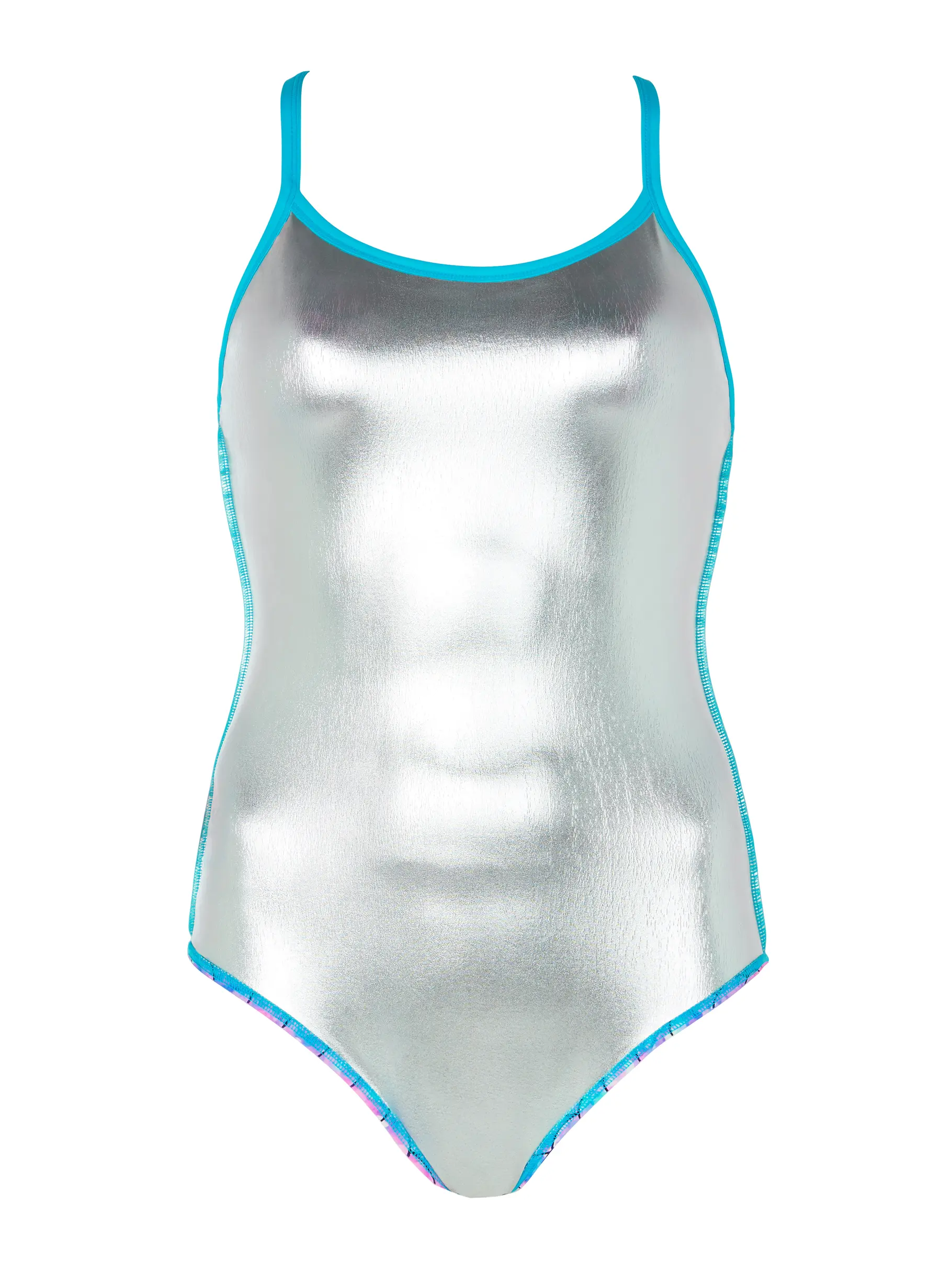 Out of Stock,Sale, Ansicht Großes Bild der Vorderseite Product detail - Womens Sirene Sparkle Silver Lined Strikeback Swimsuit SISP