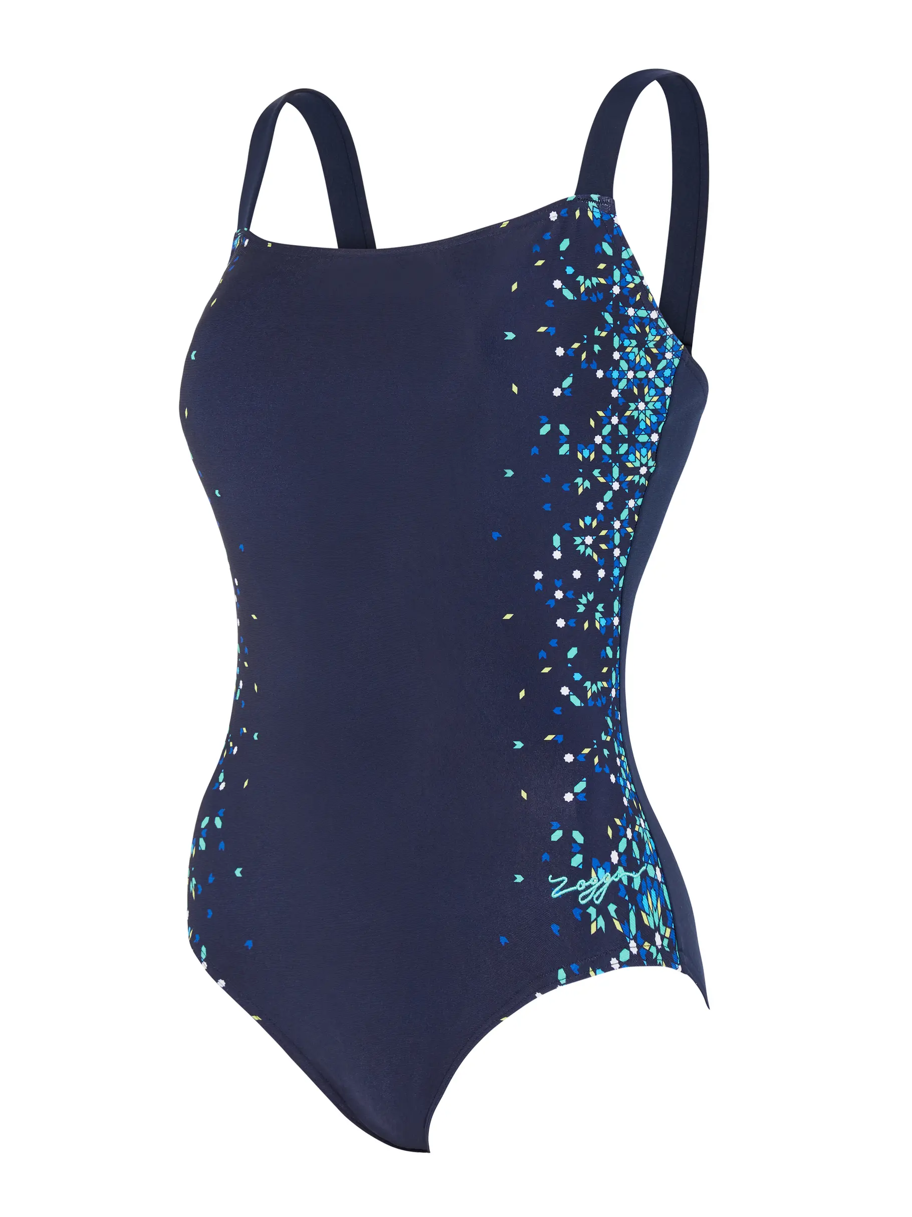 Out of Stock,Sale, view full size image of Front view of Product detail - Blue Chime Adjustable Classic Back Swimsuit BLC