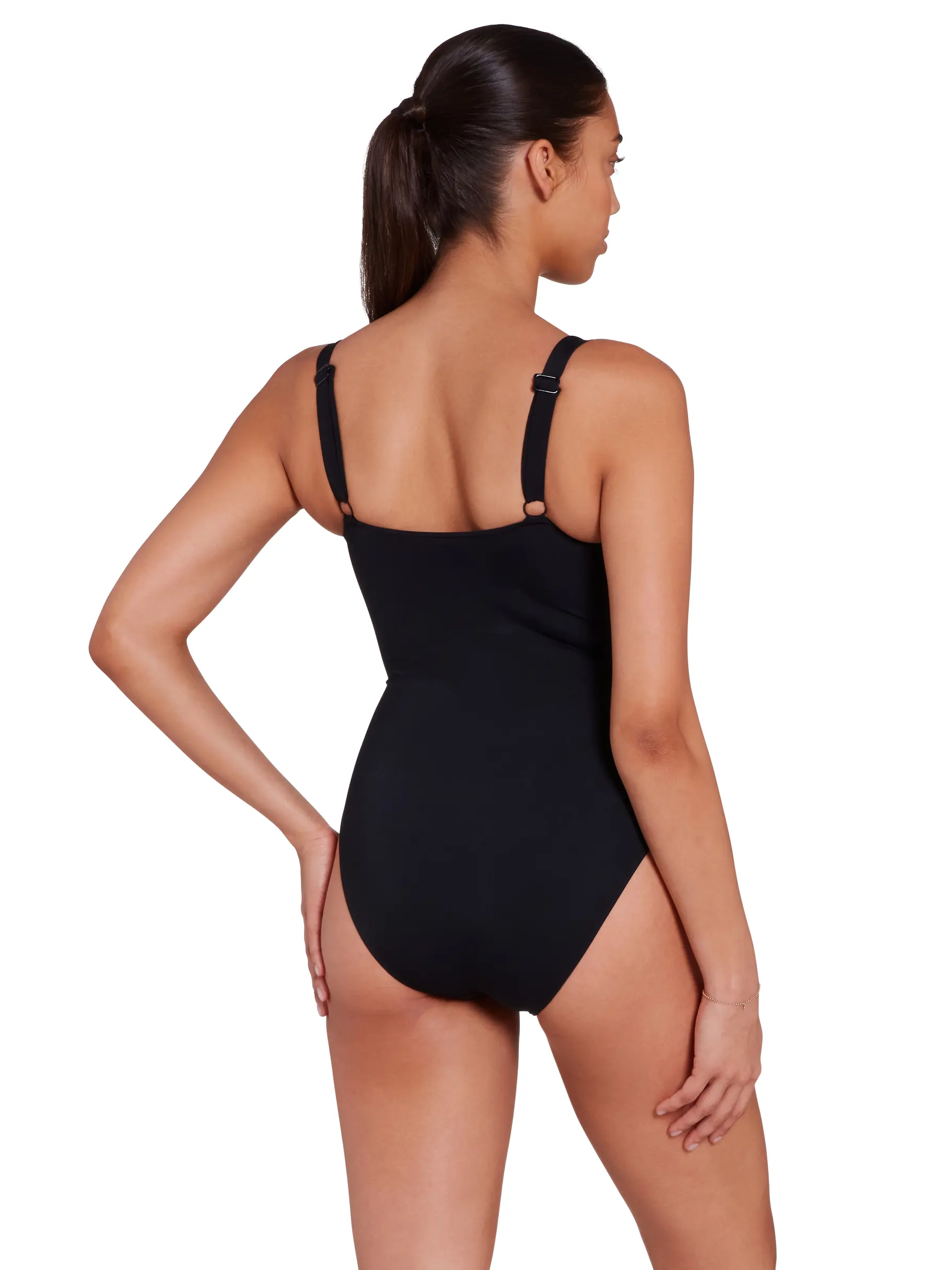 Sale,Clearance, view full size image of Front view of Product detail - Womens Seafarer Adjustable Classicback Swimsuit SEAF