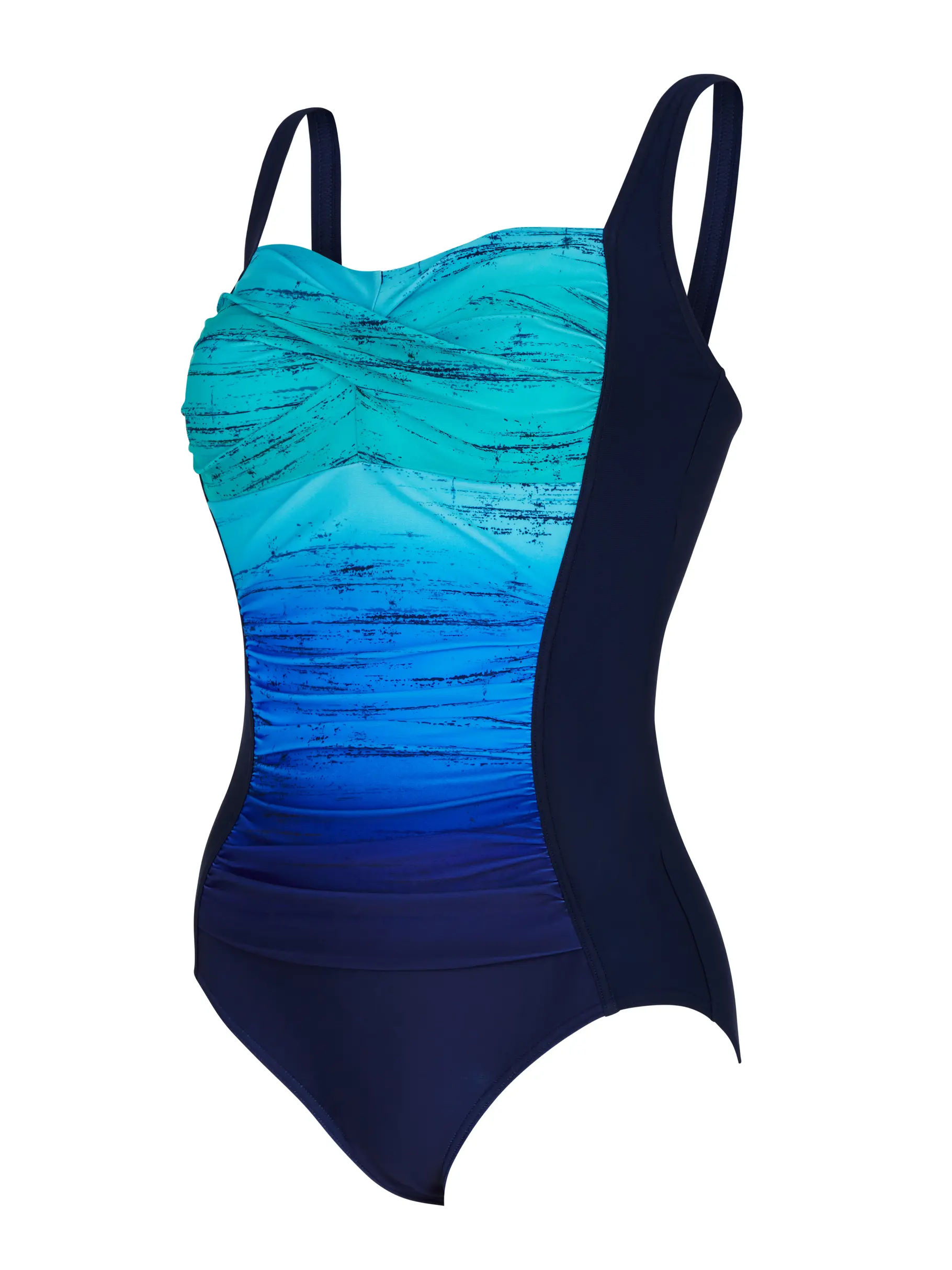 Sale,Clearance, view full size image of Front view of Product detail - Honor Ruched Front One Piece Swimsuit HONO