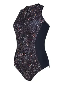 Display front view 6 of Product detail - Gemini Zip Front One Piece Swimsuit GMNI