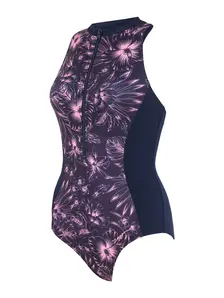 Display front view 5 of Product detail - Sunset Bloom Zip One Piece Swimsuit SNBL
