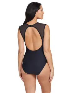 Display front view 2 of Product detail - Mesh Wide Hi Front Swimsuit black