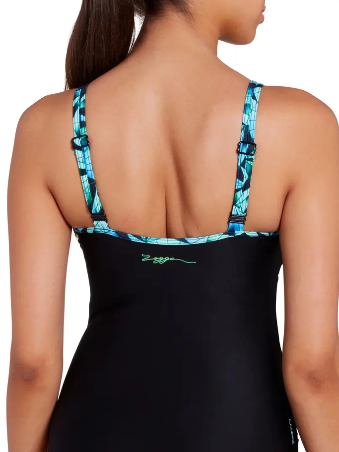 Sale,Clearance, view full size image of Front view of Product detail - Cyber Multiway One Piece Swimsuit CYBE