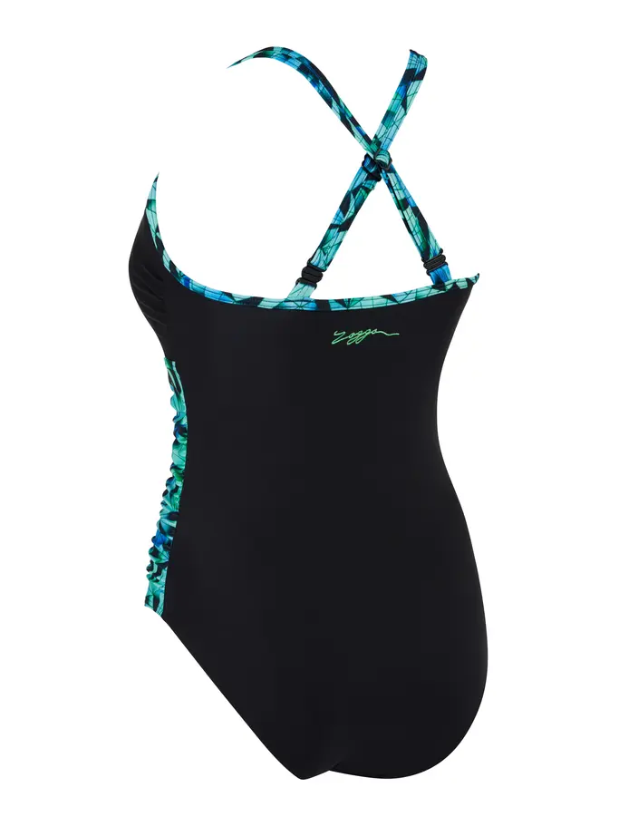 Sale,Clearance, view full size image of Front view of Product detail - Cyber Multiway One Piece Swimsuit CYBE