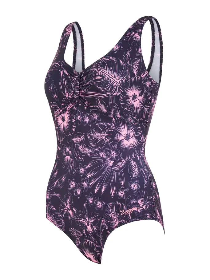 Out of Stock,Sale, Ansicht Großes Bild der Vorderseite Product detail - Sunset Bloom Scoopback One Piece Swimsuit SNBL