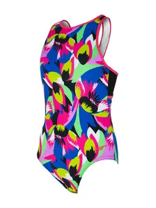 Display front view 5 of Product detail - Womens Florish Pink Silver Lined Crossback Swimsuit FLPK
