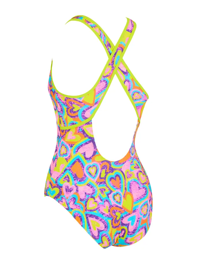 Sale,Clearance, view full size image of Front view of Product detail - Womens Joyful Silver Lined Crossback Swimsuit JOPK