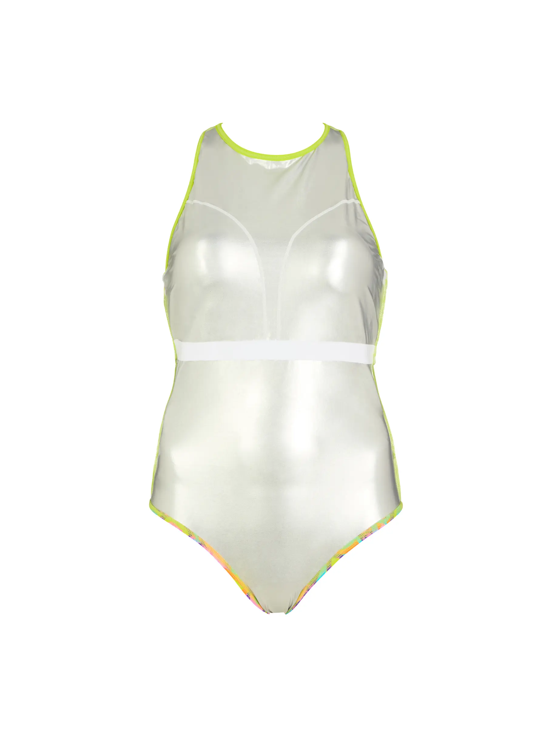 , view full size image of Front view of Product detail - Womens Joyful Silver Lined Crossback Swimsuit JOPK