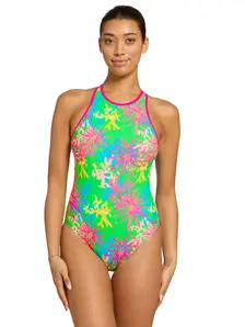 Display front view 1 of Product detail - Womens Undersea Magic Green Crossback Swimsuit UNGN