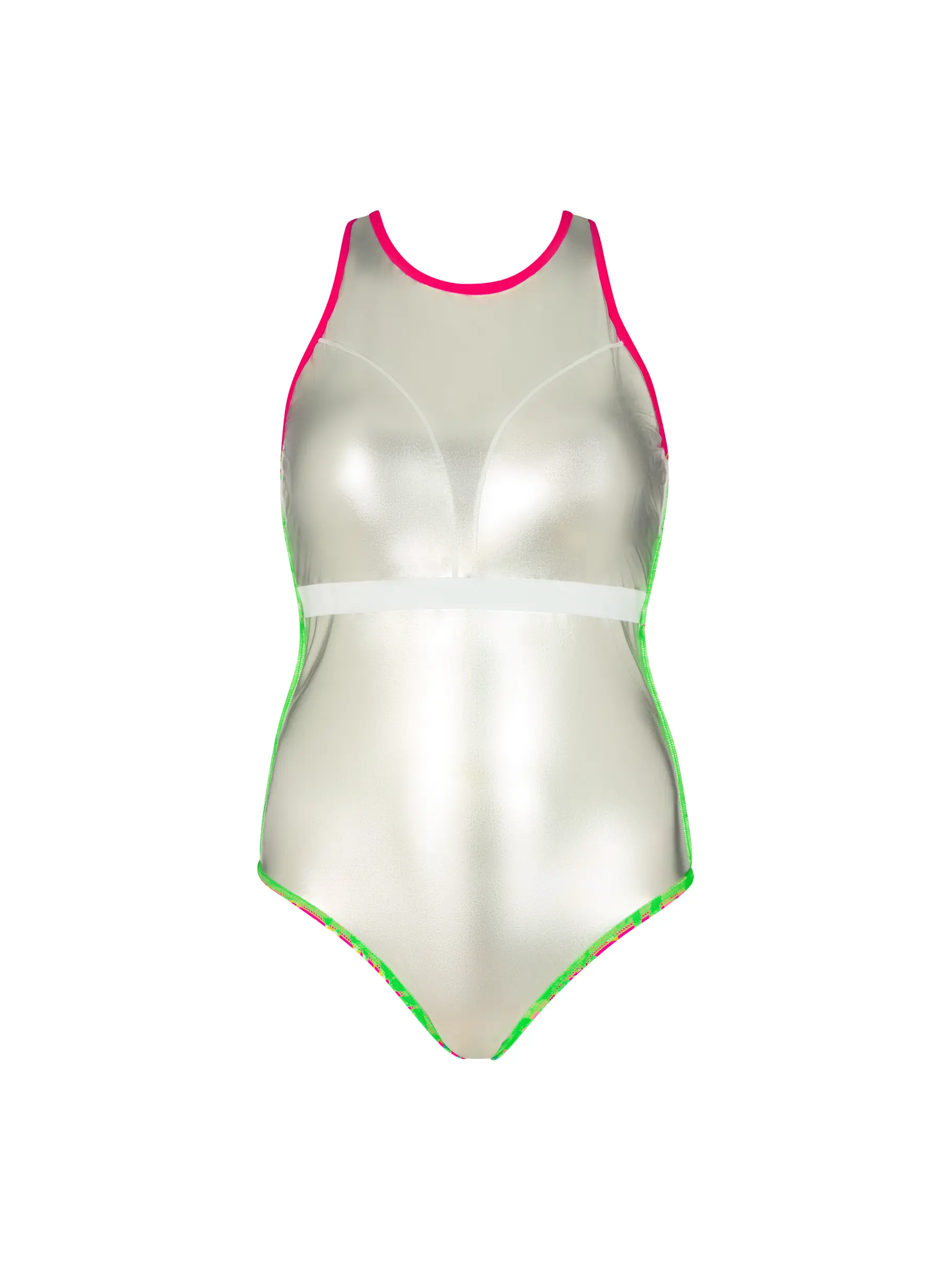 New, view full size image of Front view of Product detail - Womens Undersea Magic Green Crossback Swimsuit UNGN