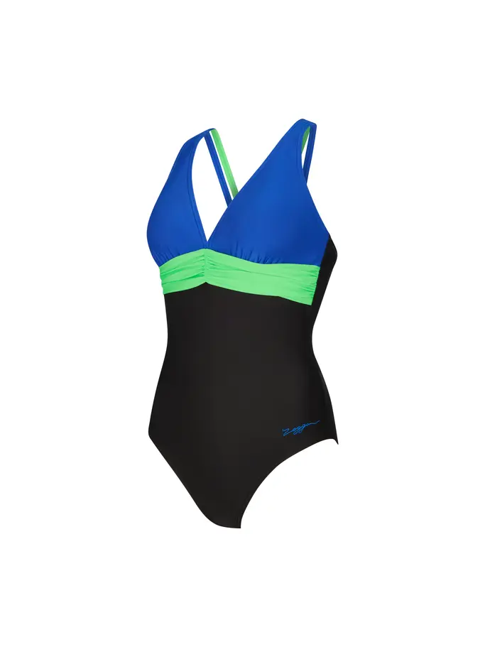 New, view full size image of Front view of Product detail - Womens Elaine Panel Crossback Swimsuit ELAI