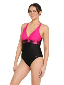 Display front view 2 of Product detail - Womens Inferno Panel Crossback Swimsuit INFE