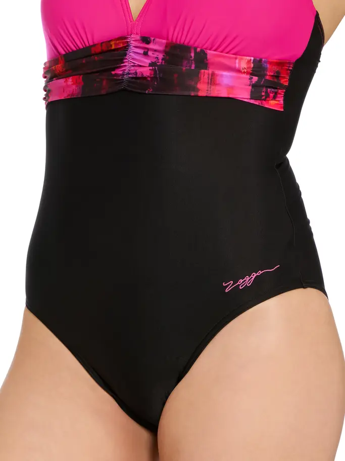 Sale,Clearance, view full size image of Front view of Product detail - Womens Inferno Panel Crossback Swimsuit INFE