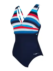 Display front view 5 of Product detail - Seamarine Panel Crossback One Piece Swimsuit SEMR