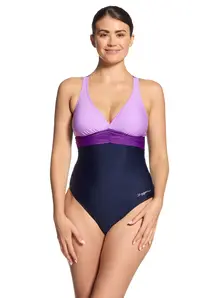 Display front view 1 of Product detail - Womens Zephyr Panel Crossback Swimsuit ZEPH