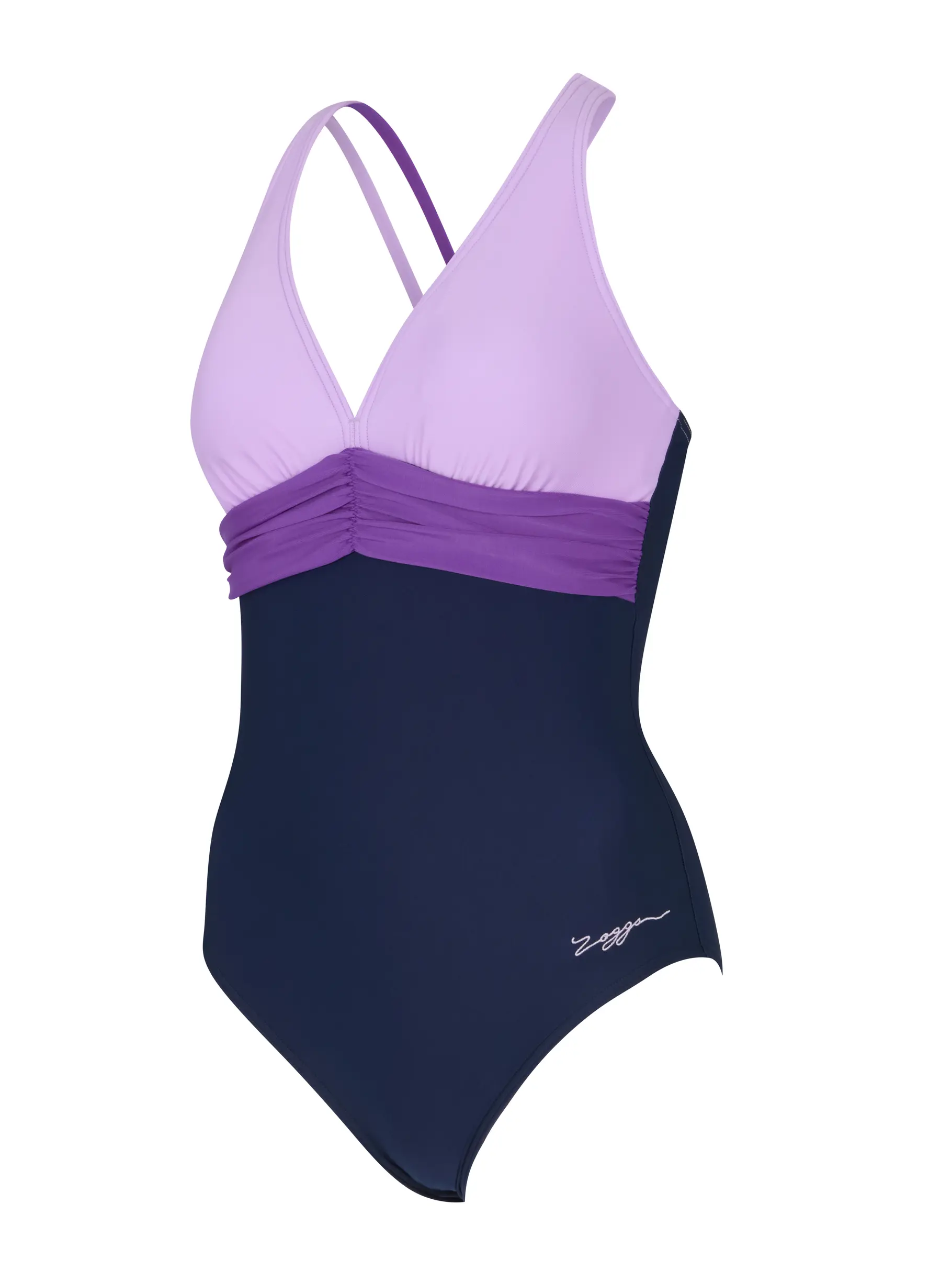 Sale,Clearance, view full size image of Front view of Product detail - Womens Zephyr Panel Crossback Swimsuit ZEPH