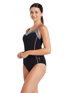Display front view 4 of Product detail - Ankor clipback One Piece Swimsuit BKGY