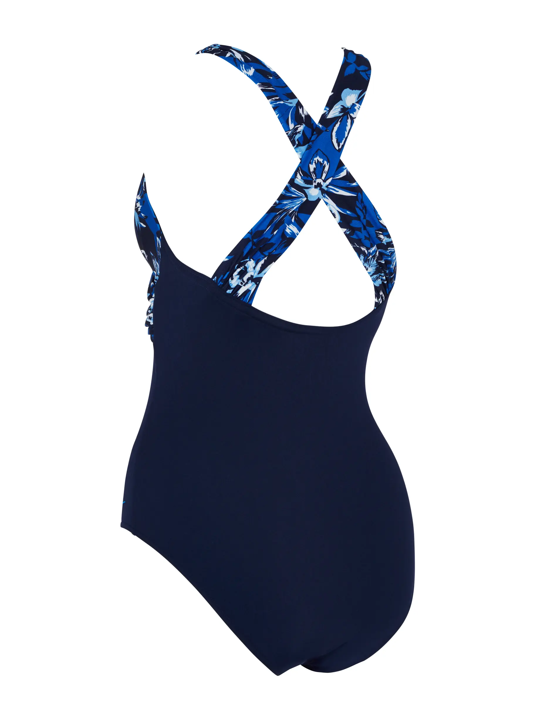 Sale, view full size image of Front view of Product detail - Sapphire Ruch Crossback Swimsuit SPPH