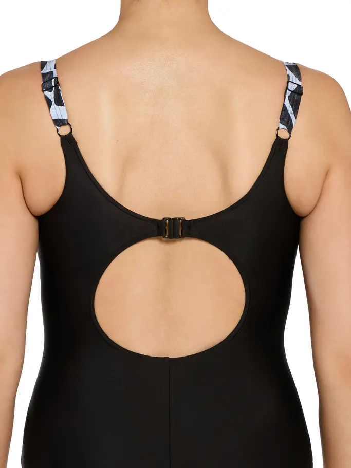 Sale,Clearance, view full size image of Front view of Product detail - Womens Moonstone Ankor Clipback Swimsuit MOON