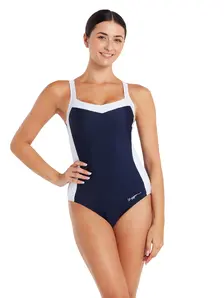 Display front view 4 of Product detail - Navy White Ankor Clipback Swimsuit navy/white
