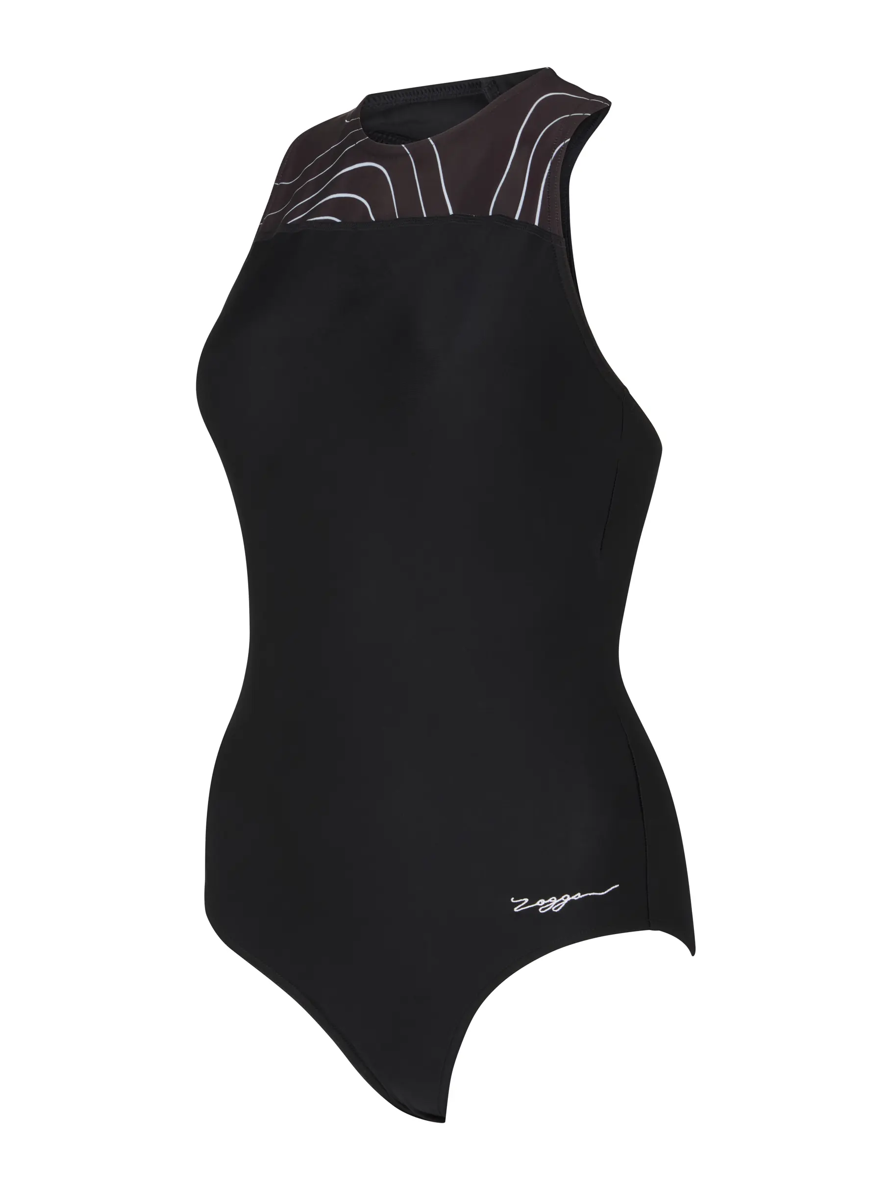 Sale,Clearance, view full size image of Front view of Product detail - Womens Terrain Zip Back Swimsuit TERR
