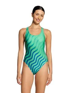 Display front view 1 of Product detail - Womens Blue Disco Sonicback Swimsuit BLDI