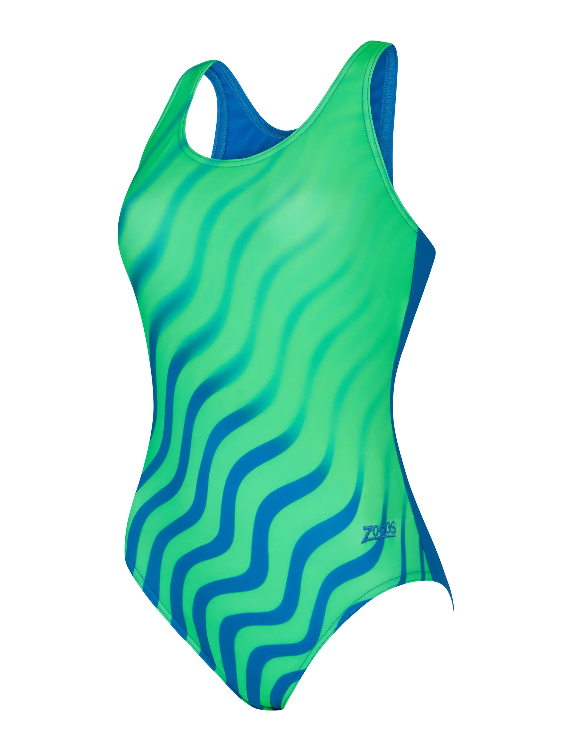 Sale,Clearance, view full size image of Front view of Product detail - Womens Blue Disco Sonicback Swimsuit BLDI