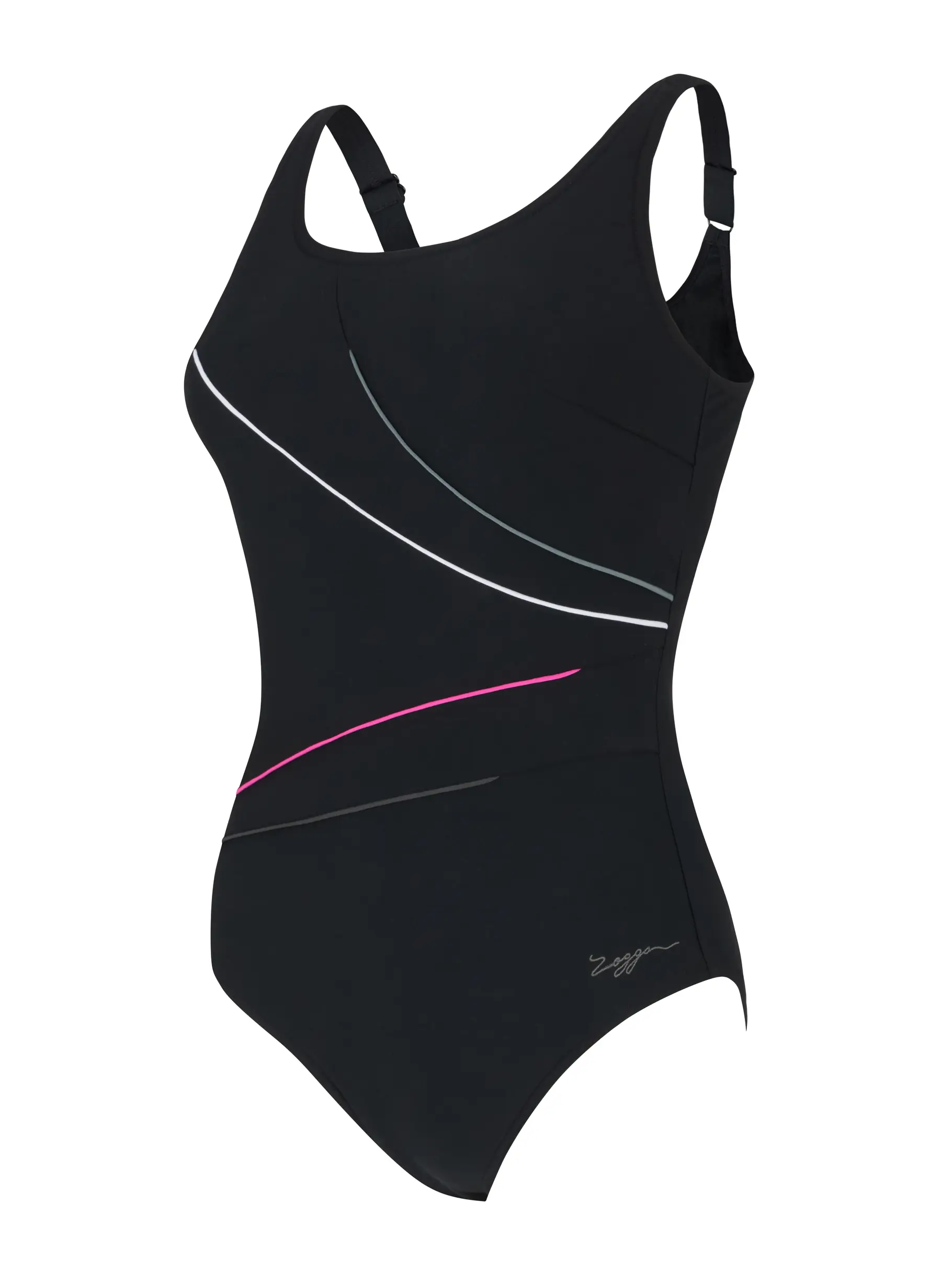 , view full size image of Front view of Product detail - Womens Safari Leaf Macmasters Adjustable Scoopback Swimsuit SAFA