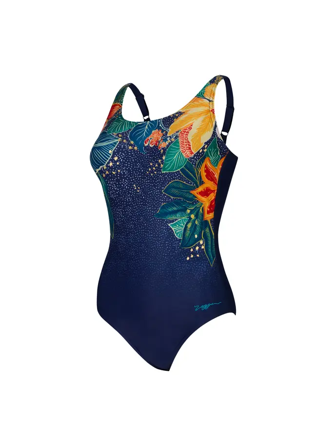 Sale,Clearance, view full size image of Front view of Product detail - Womens Mandira Adjustable Scoopback Swimsuit MAND
