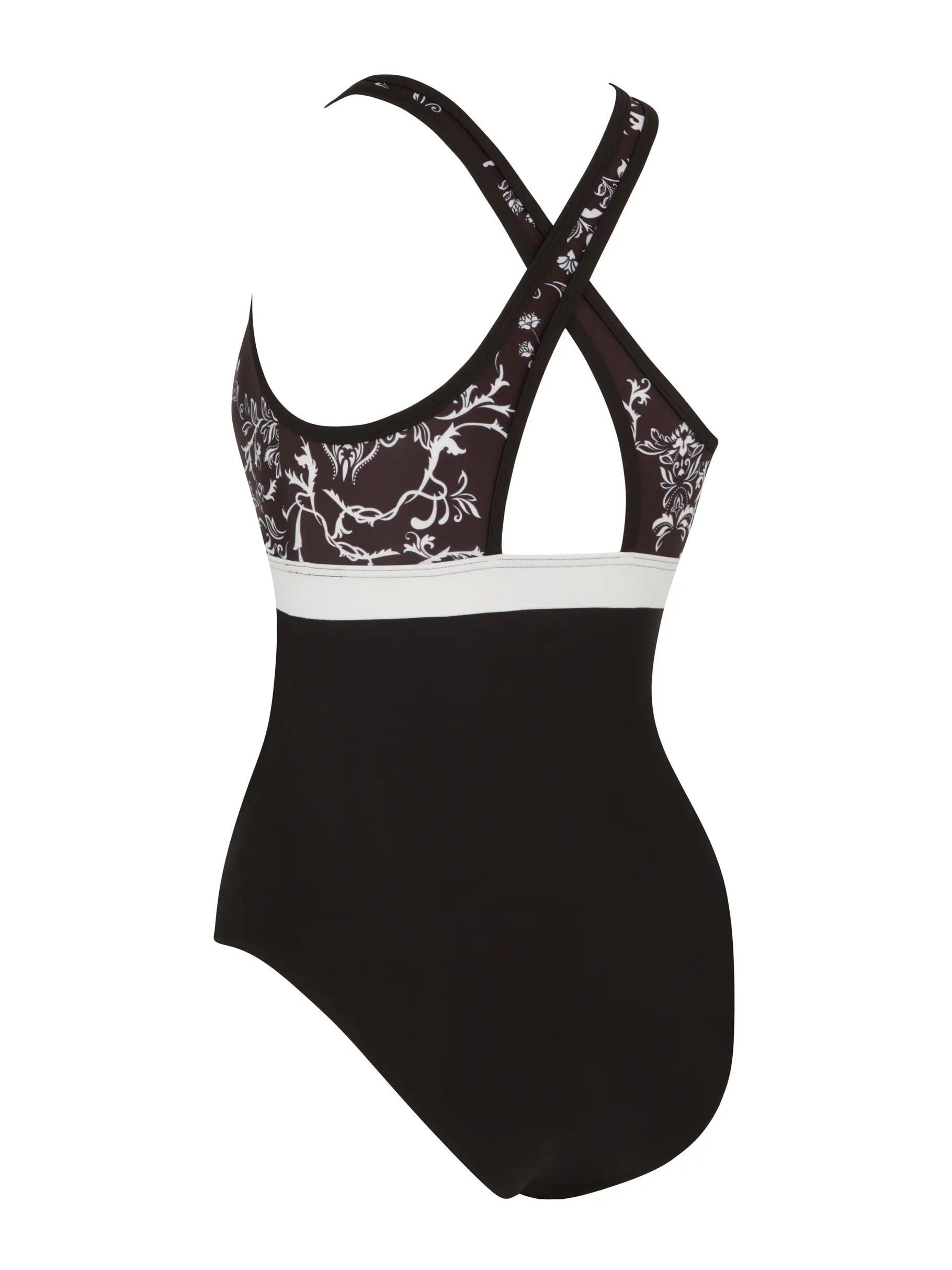 Sale,Clearance, view full size image of Front view of Product detail - Womens Classique Dakota Printed Crossback Swimsuit CLAS