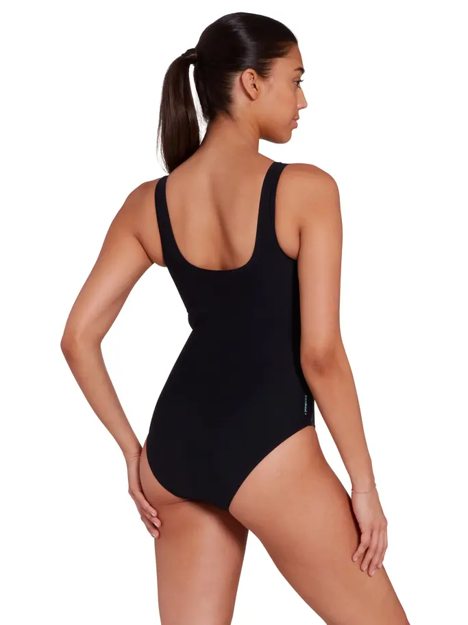 Sale,Clearance, view full size image of Front view of Product detail - Womens Seafarer Scoopback Swimsuit SEAF