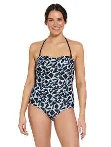 Display front view 1 of Product detail - Womens Moonstone Ruched Bandeau Swimsuit MOON