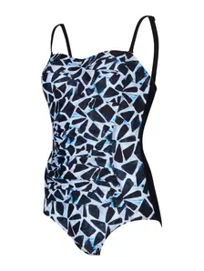 Display front view 10 of Product detail - Womens Moonstone Ruched Bandeau Swimsuit MOON
