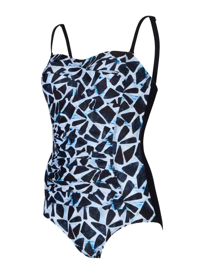 Sale,Clearance, view full size image of Front view of Product detail - Womens Moonstone Ruched Bandeau Swimsuit MOON