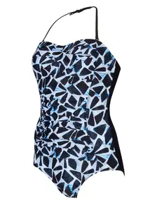 Display front view 3 of Product detail - Womens Moonstone Ruched Bandeau Swimsuit MOON
