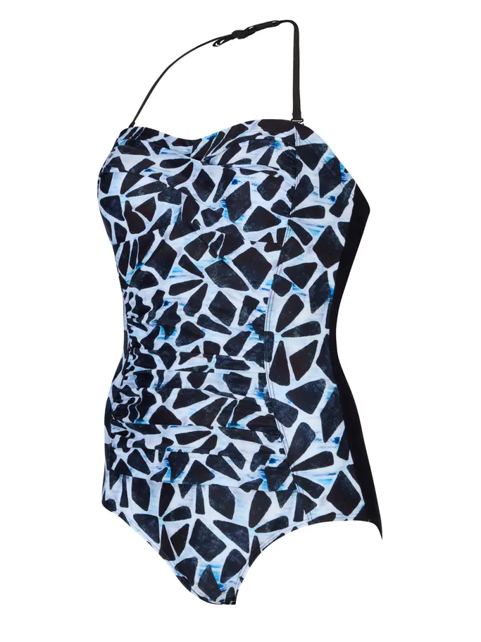 Sale,Clearance, view full size image of Front view of Product detail - Womens Moonstone Ruched Bandeau Swimsuit MOON