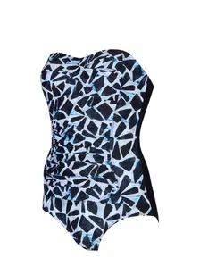 Display front view 6 of Product detail - Womens Moonstone Ruched Bandeau Swimsuit MOON