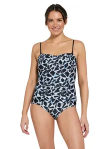 Display front view 7 of Product detail - Womens Moonstone Ruched Bandeau Swimsuit MOON