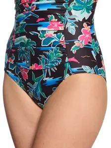 Display front view 3 of Product detail - Womens Retro Surf Ruched Bandeau Swimsuit RETR