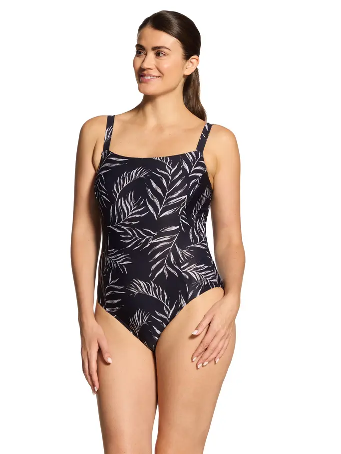 Sale,Clearance, view full size image of Front view of Product detail - Safari Leaf Underwire Classicback Swimsuit SAFA