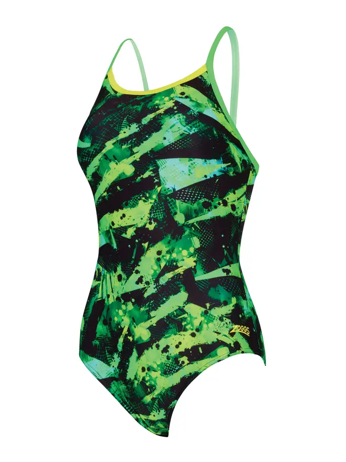 Sale,Clearance, view full size image of Front view of Product detail - Womens Greengame Strikeback Swimsuit GREE